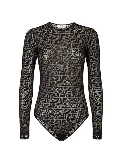 Fendi x Sarah Coleman FF Fisheye Logo Mesh Bodysuit